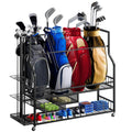DWVO Golf Bag Organizer for Garage, Golf Storage Organizer w/Wheels for Garage Club and Shed, Golf Bag Storage Rack w/Drawer for