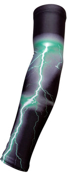Sportsfarm New! - Black Green Lightning Compression Sports Arm Sleeve (Youth Medium)