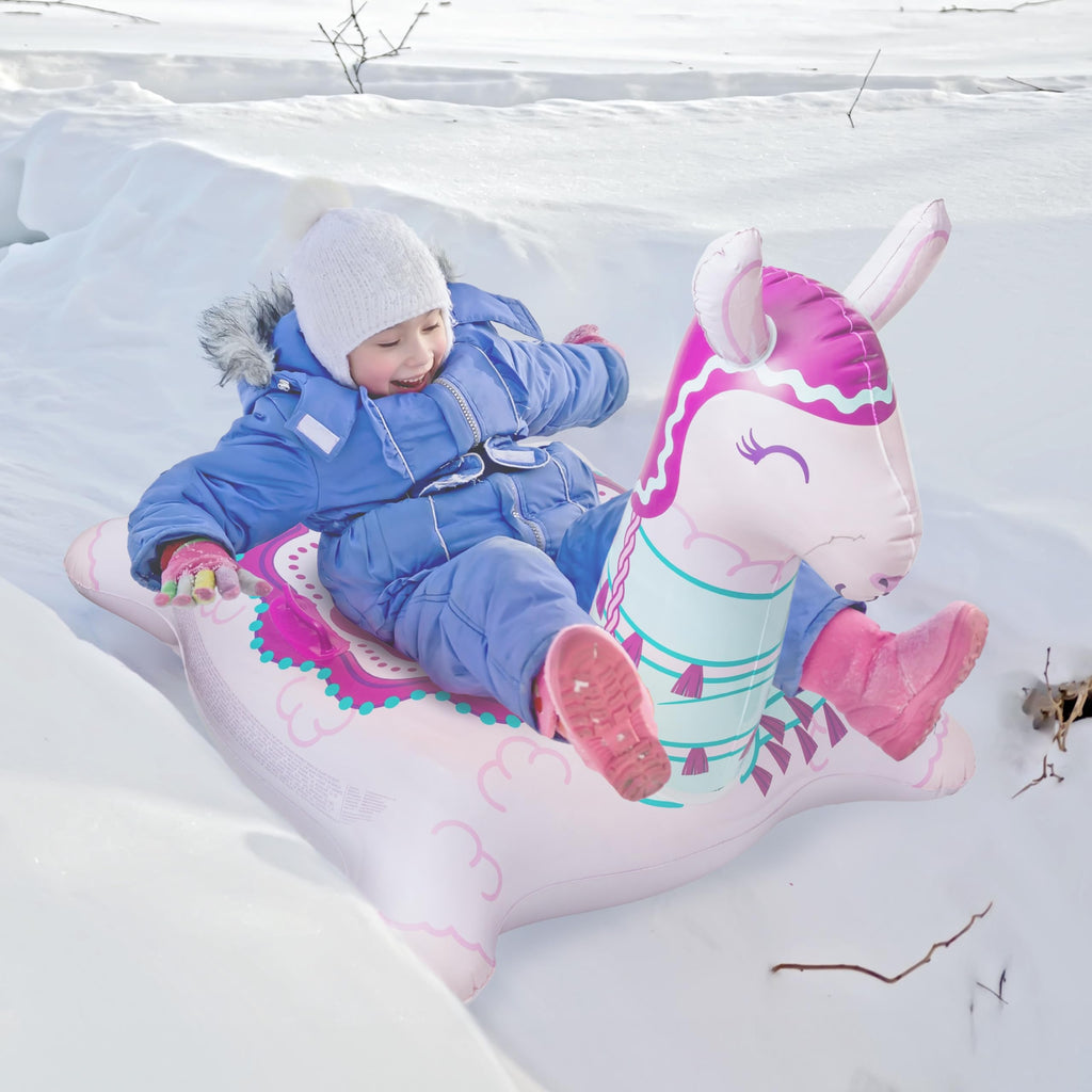 Bigmouth Inc Large 48'' Inflatable Snow Tube For Kids And Adults, Durable Winter Toy For Tubing & Sledding - Llama