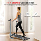 Sunny Health & Fitness Manual Walking Treadmill, Non-Electric, Foldable & Compact Design, Quiet Tread Pad, Transportation Wheels