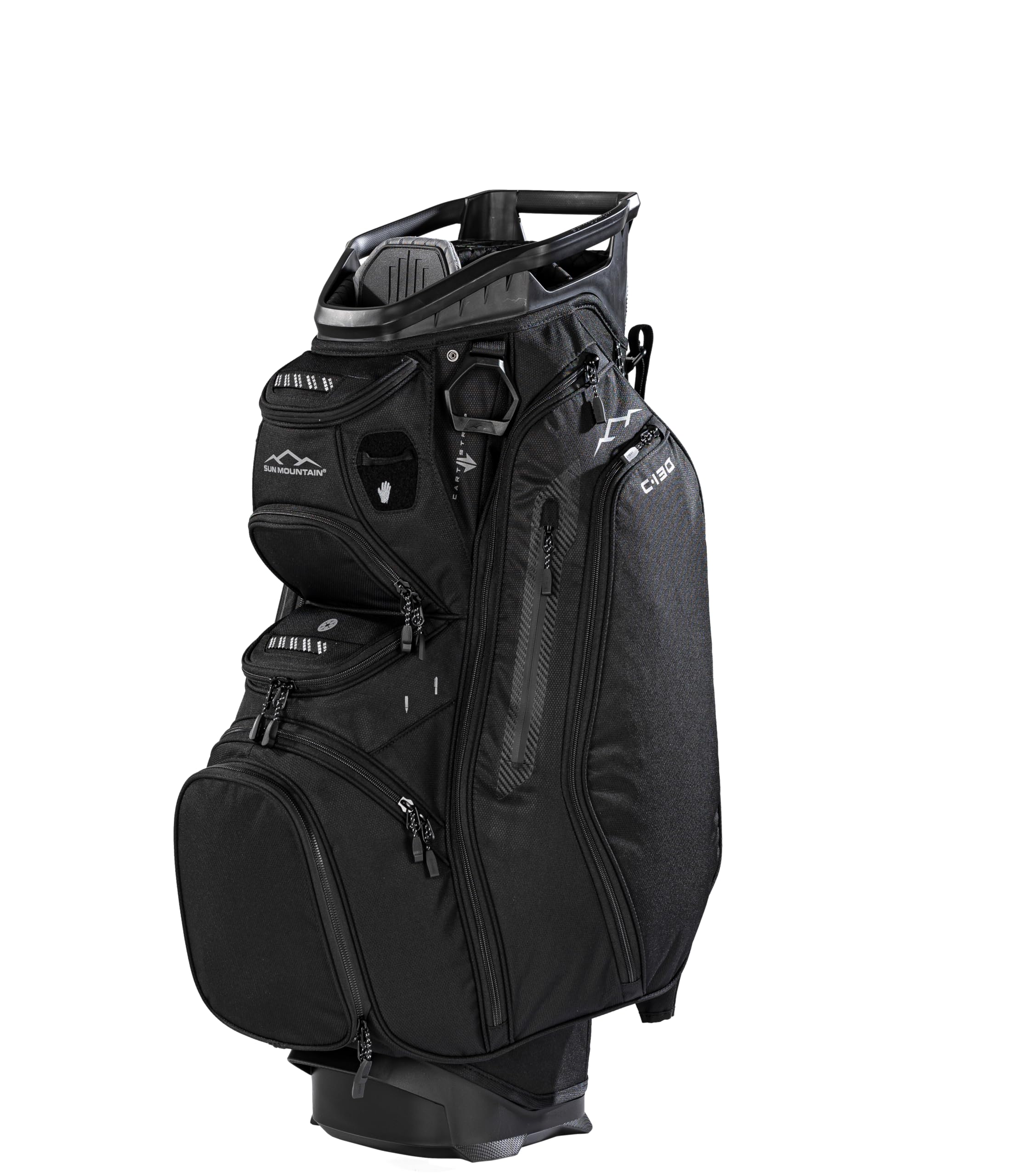 Sun Mountain Mens C130 Lightweight Cart Golf Bag, 14-Way Top, 2026 Model - Black