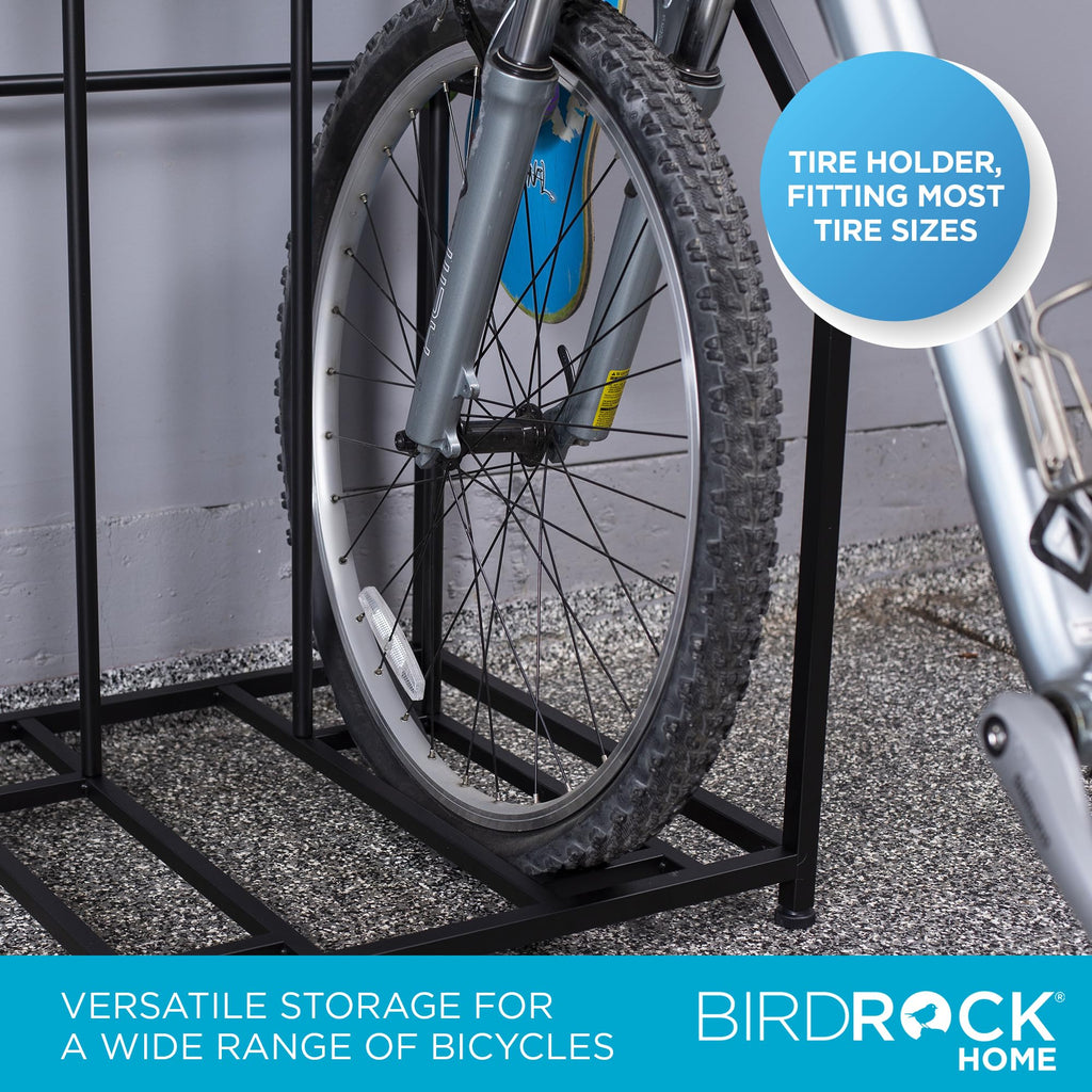 Birdrock Home Garage Bike Storage & Stand | Holds 3 Bicycles | Garage Organizer & Sports Storage Station | Black