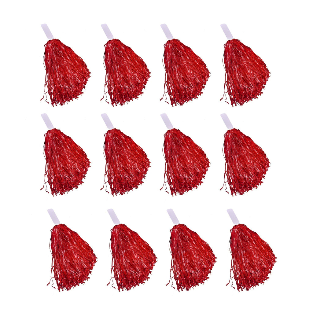Windy City Novelties 12 Pack Red Cheerleader Pom Poms  Cheerleading Supplies Team Spirit Team Colors Sporting Events Halloween S