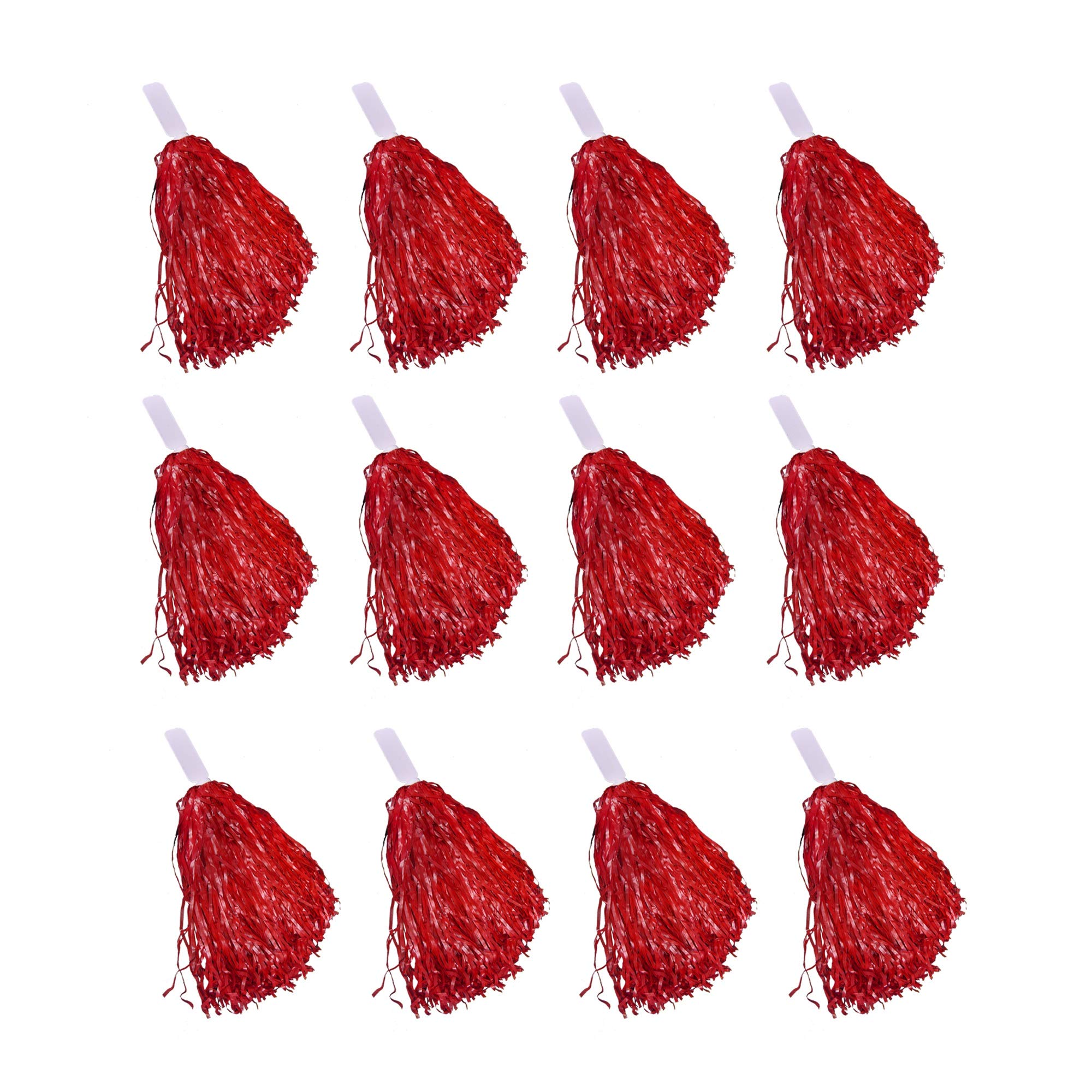 Windy City Novelties 12 Pack Red Cheerleader Pom Poms  Cheerleading Supplies Team Spirit Team Colors Sporting Events Halloween S
