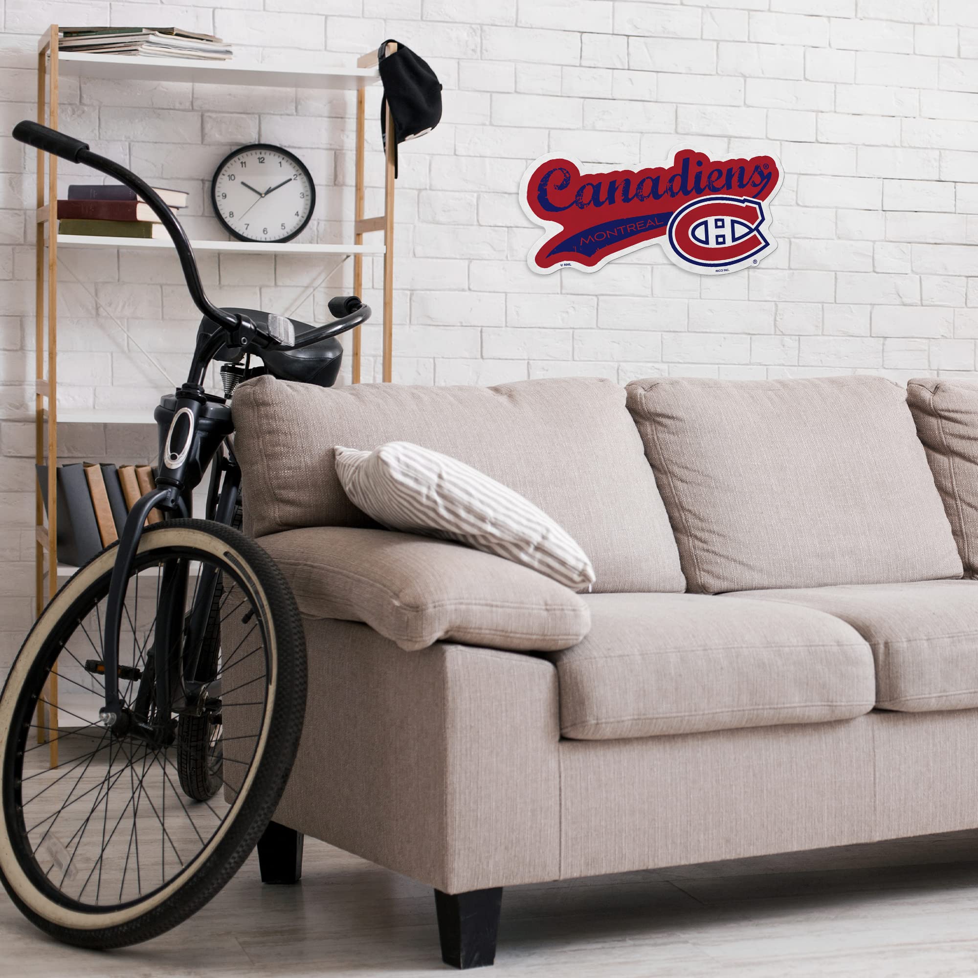 Rico Industries Nhl Montreal Canadiens Distressed Shape Cut Pennant - Home And Living Room D  Cor - Soft Felt Ez To Hang