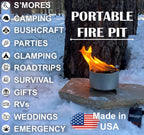 Branded Boards | Made In Usa | Portable Mini Bonfire Campfire In A Can | Reusable & Up To 4 Hours Of Burn Time | Picnics Parties