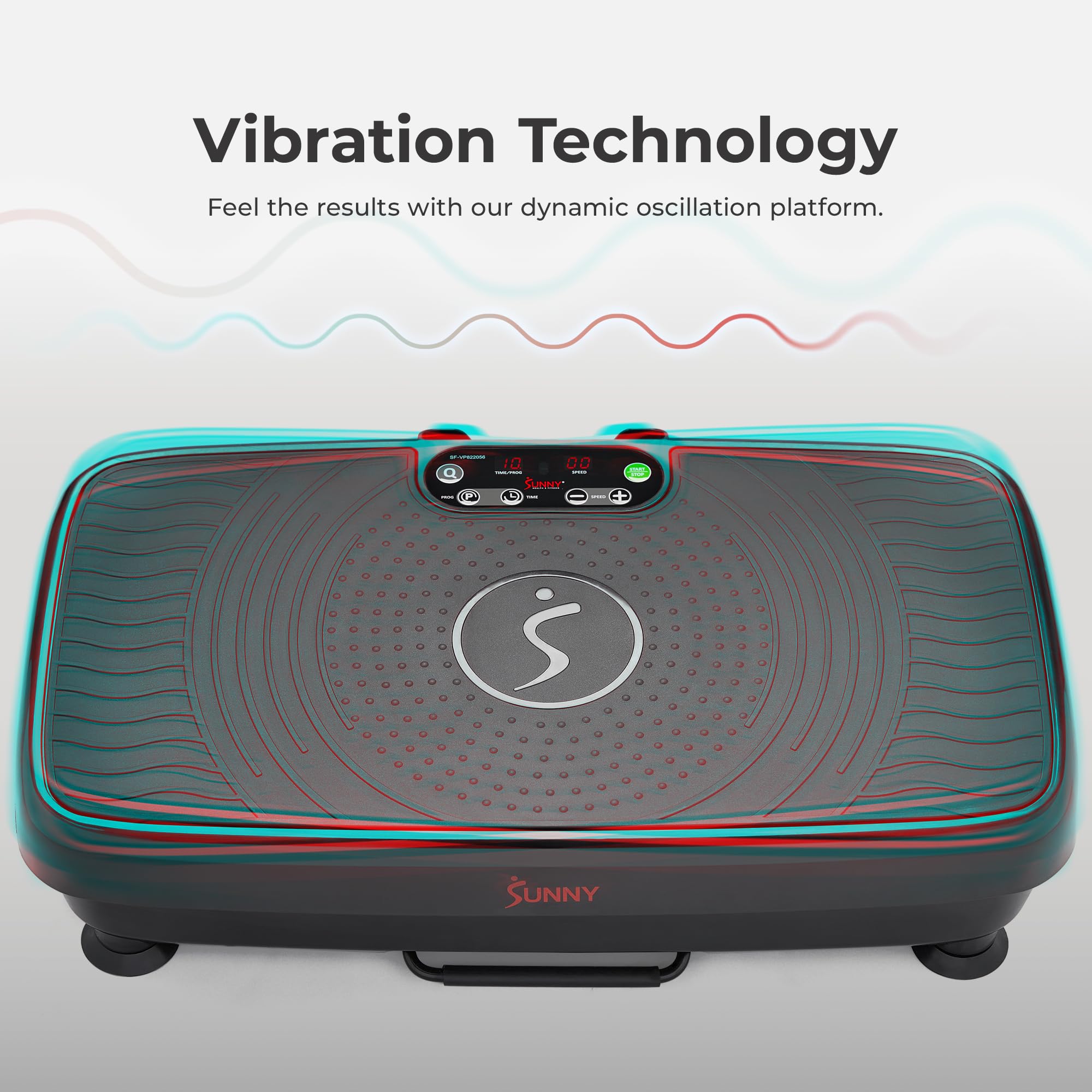 Sunny Health & Fitness Vibrating Plate Exercise Machine - Whole Body Vibration Platform for Lymphatic Drainage, Recovery & Weigh
