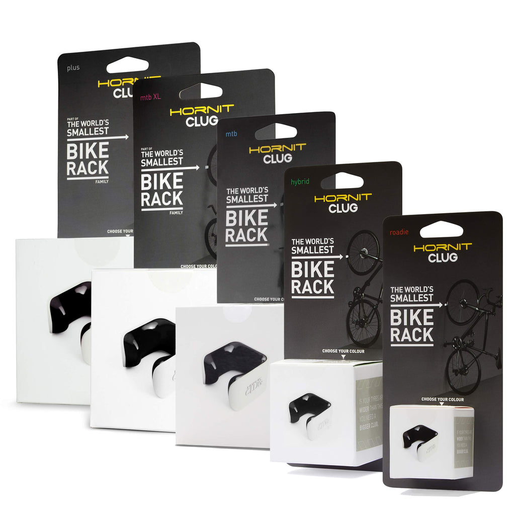 Hornit Clug Bike Clip Storage Rack & Mount System - Worlds Smallest Bike Rack For Indoor/Outdoor Bike Storage - Won'T Damage Rim
