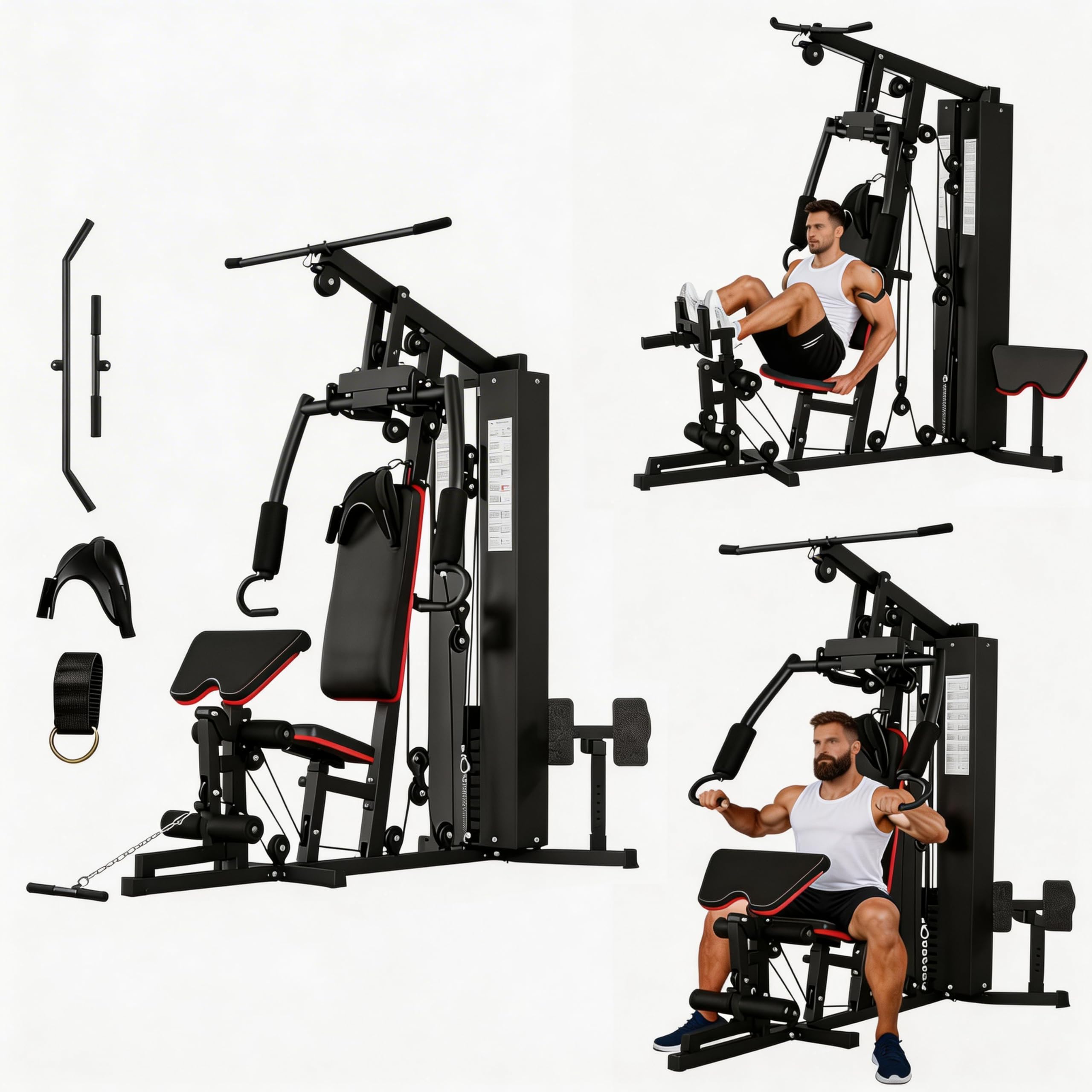 Multifunctional Home Gym Equipment with 150LB Weight Stack - Full Body Workout Machine for Strength Training, Home Gym Weight Ma