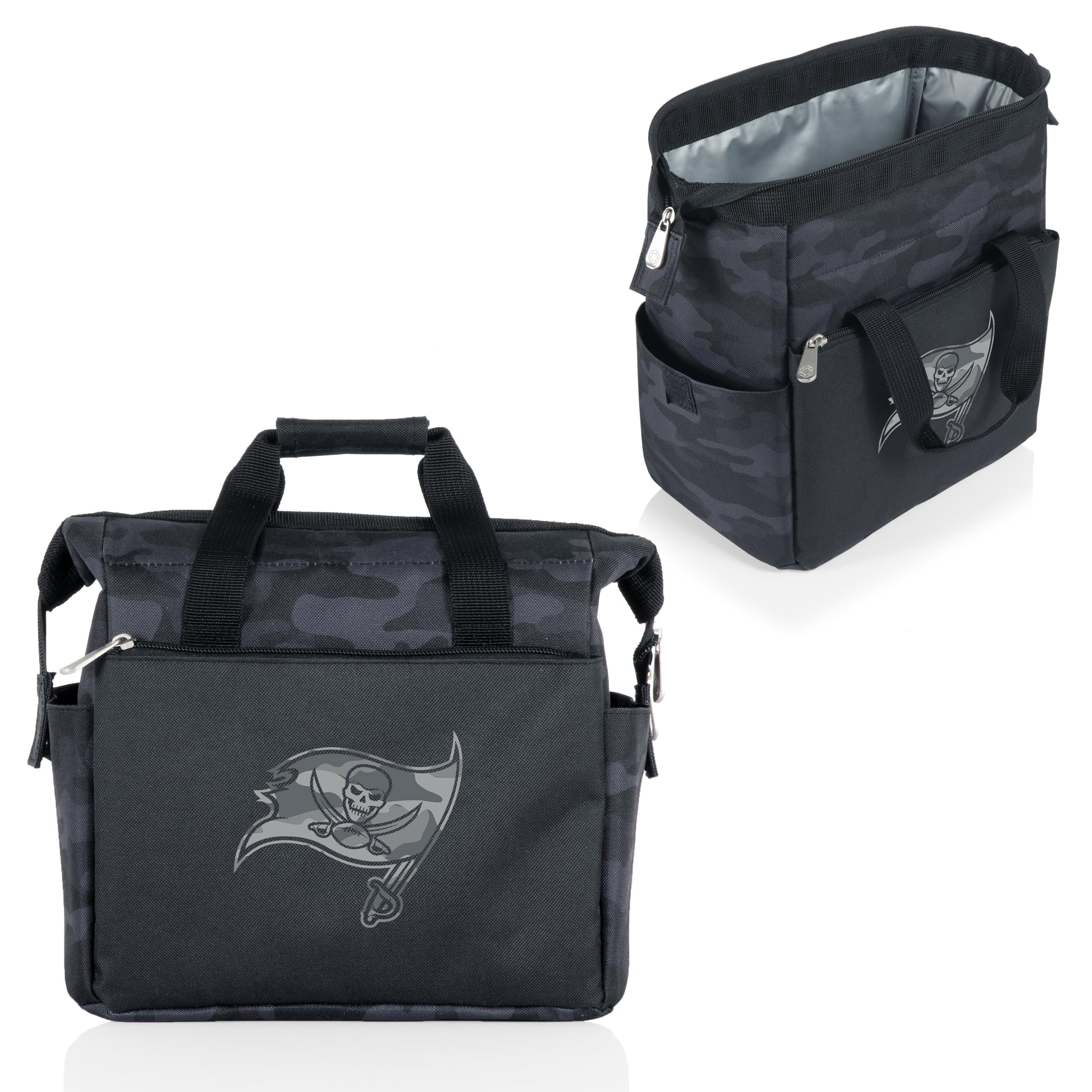 PICNIC TIME NFL Tampa Bay Buccaneers On The Go Lunch Bag Cooler, Soft Cooler Lunch Box, Insulated Lunch Bag, (Black Camo)