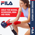 Fila Accessories Boxing Handwraps - Great Hand Support Inside Gloves - 180'' Long Wrap With Hook And Loop Closure - Ideal For Bo