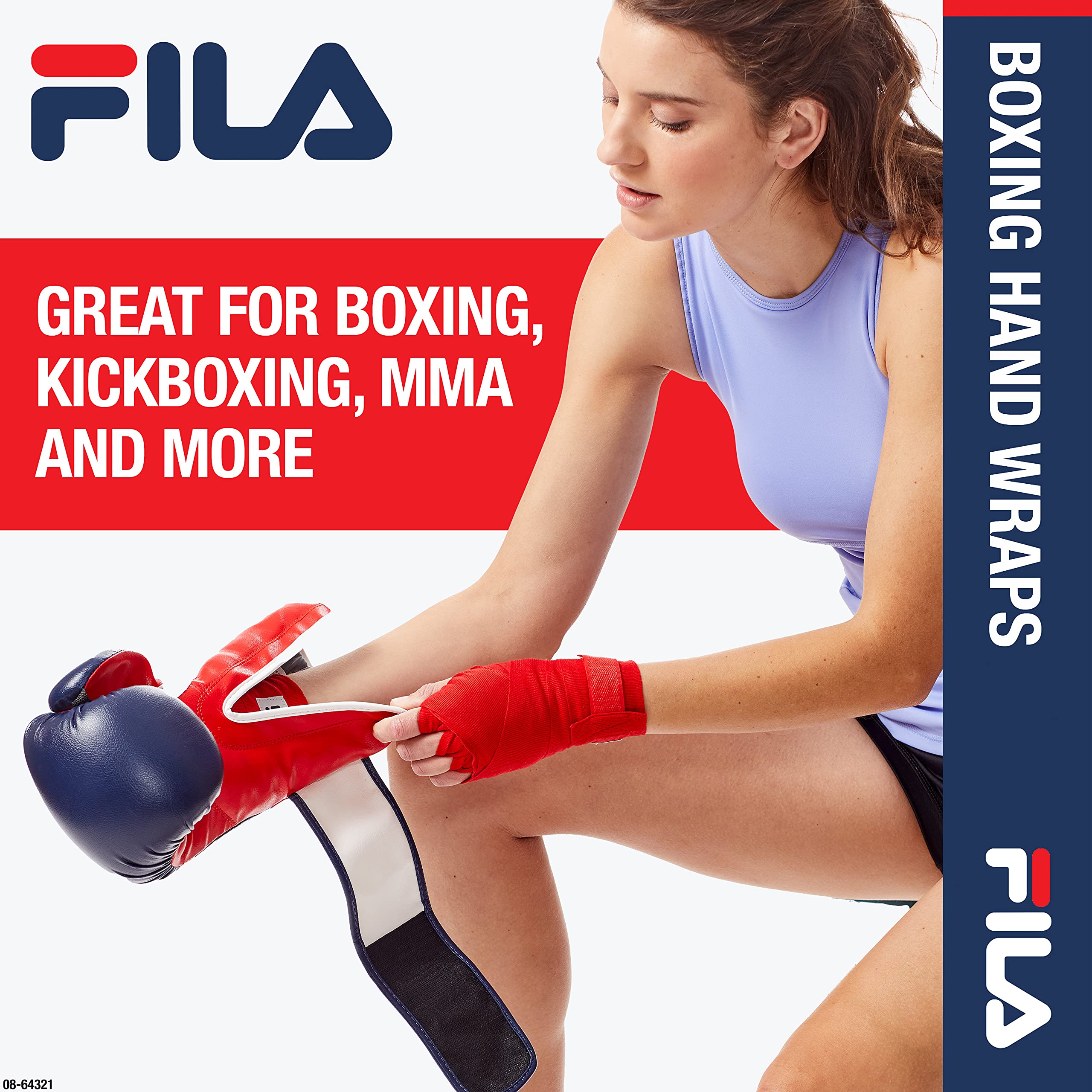 Fila Accessories Boxing Handwraps - Great Hand Support Inside Gloves - 180'' Long Wrap With Hook And Loop Closure - Ideal For Bo