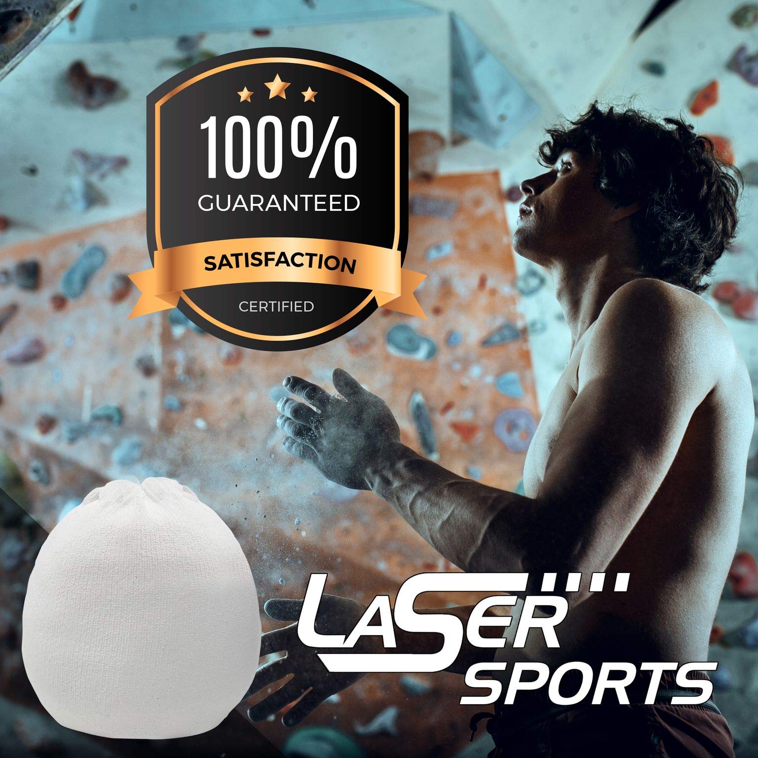 Laser Sports Chalk Ball Sock - Great For Weightlifting And Powerlifting - Increase Your Grip While Rock Climbing And Performing