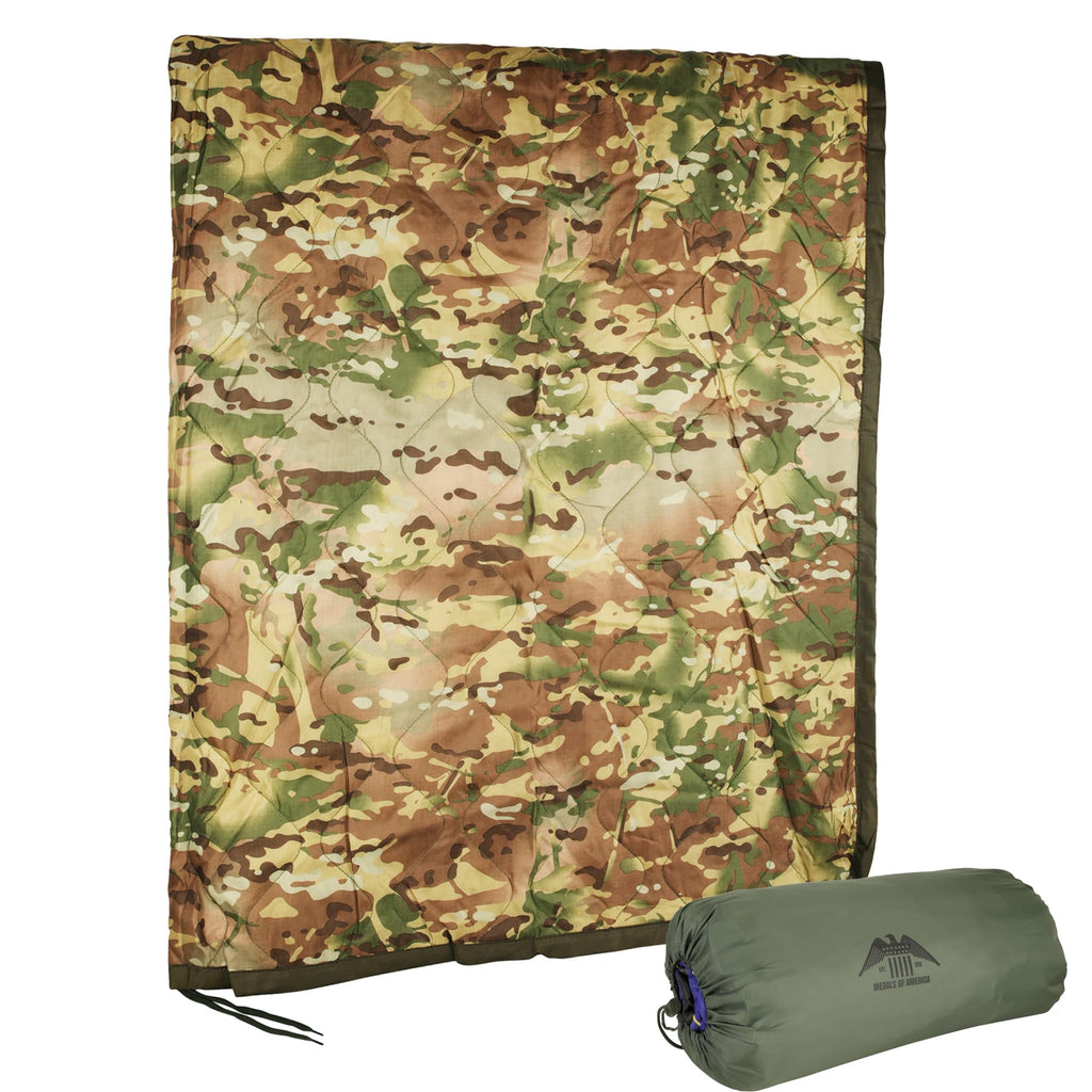 Medals Of America Est. 1976 Military Gear Blanket Poncho Liners Woobie Emergency Blanket - Military Surplus Cold Weather Camping