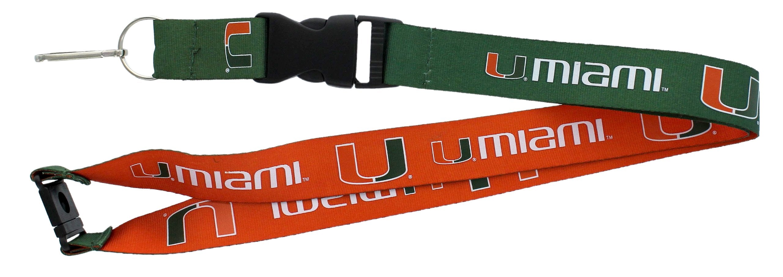 Aminco Ncaa Miami Hurricanes Reversible Lanyard, Team Colors, One Size (Ccp-Ln-162-49)