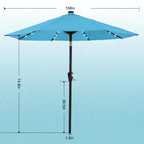 Abccanopy Durable Solar Led Patio Umbrellas With 32Led Lights 9Ft (Turquoise)
