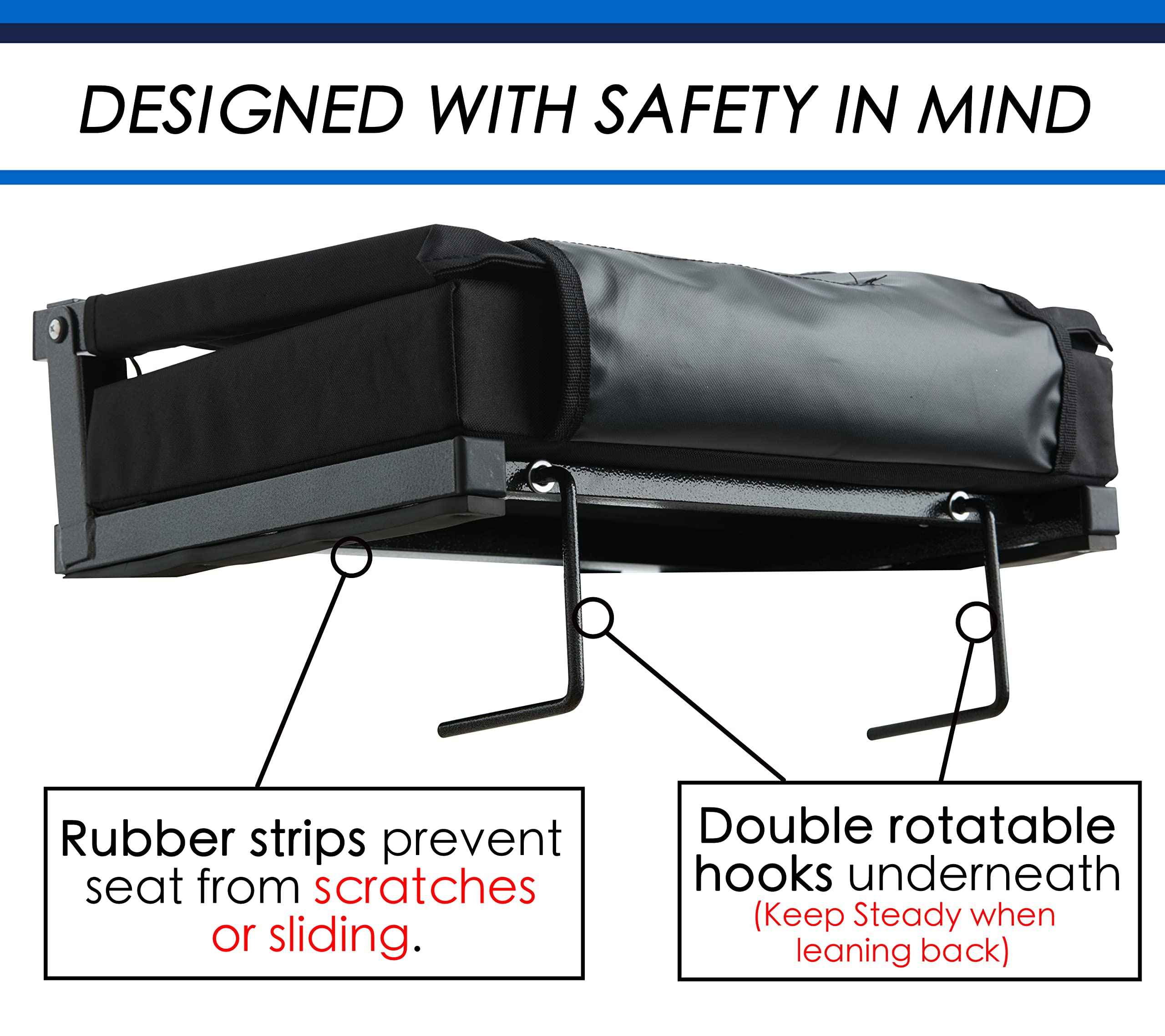 SPORT BEATS Stadium Seats with Back Support Bleacher Chairs with Back and Cushion Thick Padded Bleacher Seats Includes Shoulder
