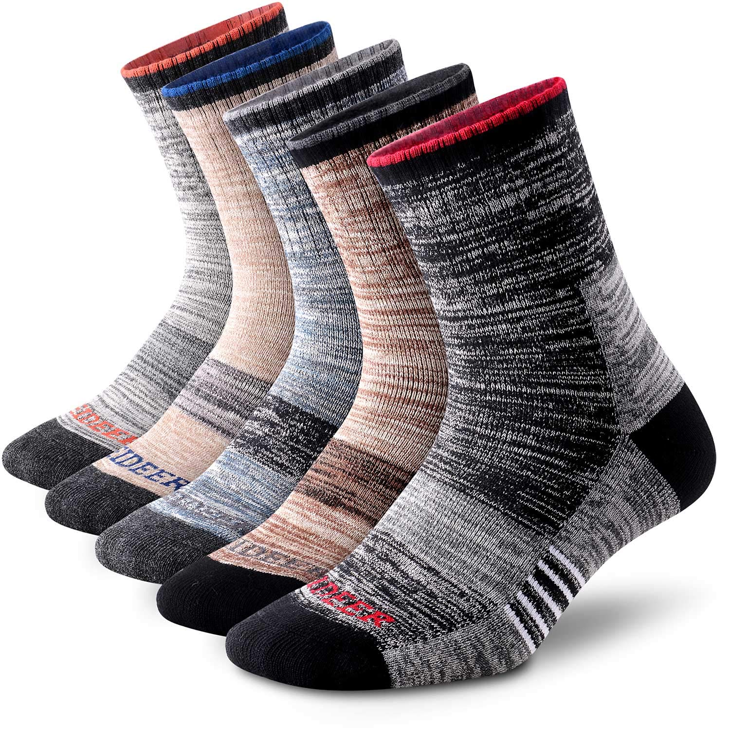 FEIDEER Men's Hiking Socks, Wicking Cushion Outdoor Sports Quarter