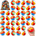 Hungdao 50 Pcs Beach Stress Balls 2.5 Inch Mini Beach Ball Stress Ball Relief Stress Ball Swimming Pool Game Toy Foam Sports Bal