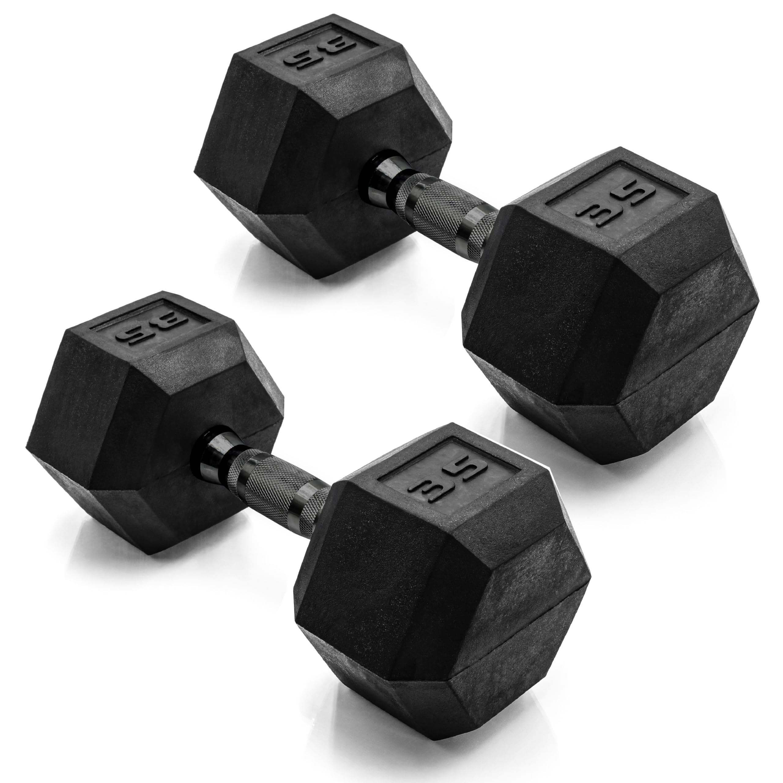 CAP Barbell 35 LB Coated Hex Dumbbell Weight Pair with Black Handle