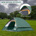 Camping Tent 4 Person, Waterproof Windproof Tent With Rainfly Easy Set Up-Portable Dome Tents For Camping (Dark Green)