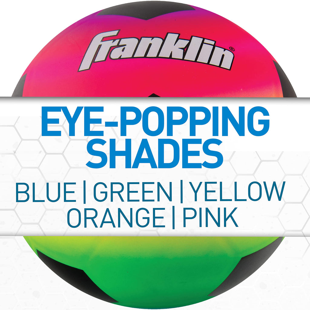 Franklin Sports Kids Mini Soccer Ball - Vibe Kids Indoor + Outdoor Soccer Ball - Rainbow Kids Pvc Ball - Great Playground Ball +