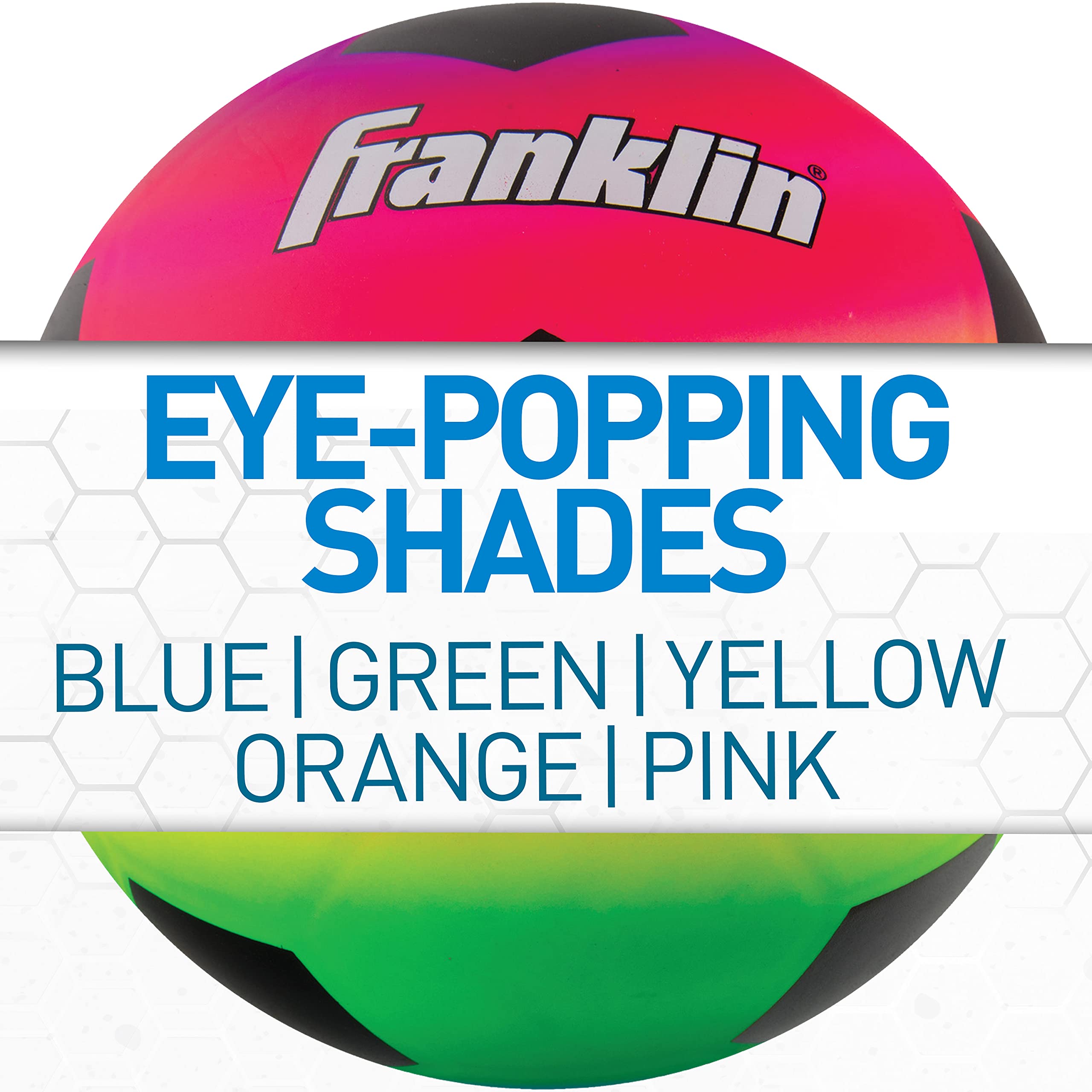 Franklin Sports Kids Mini Soccer Ball - Vibe Kids Indoor + Outdoor Soccer Ball - Rainbow Kids Pvc Ball - Great Playground Ball +