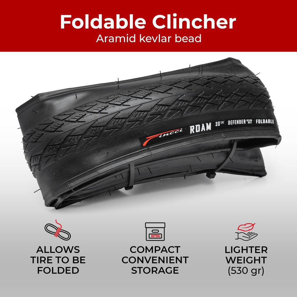 Fincci Roam Pair 700X38C Bike Tire Foldable 40-622 With 1Mm Antipuncture Protection For Electric Road Mountain Mtb Hybrid Bike B