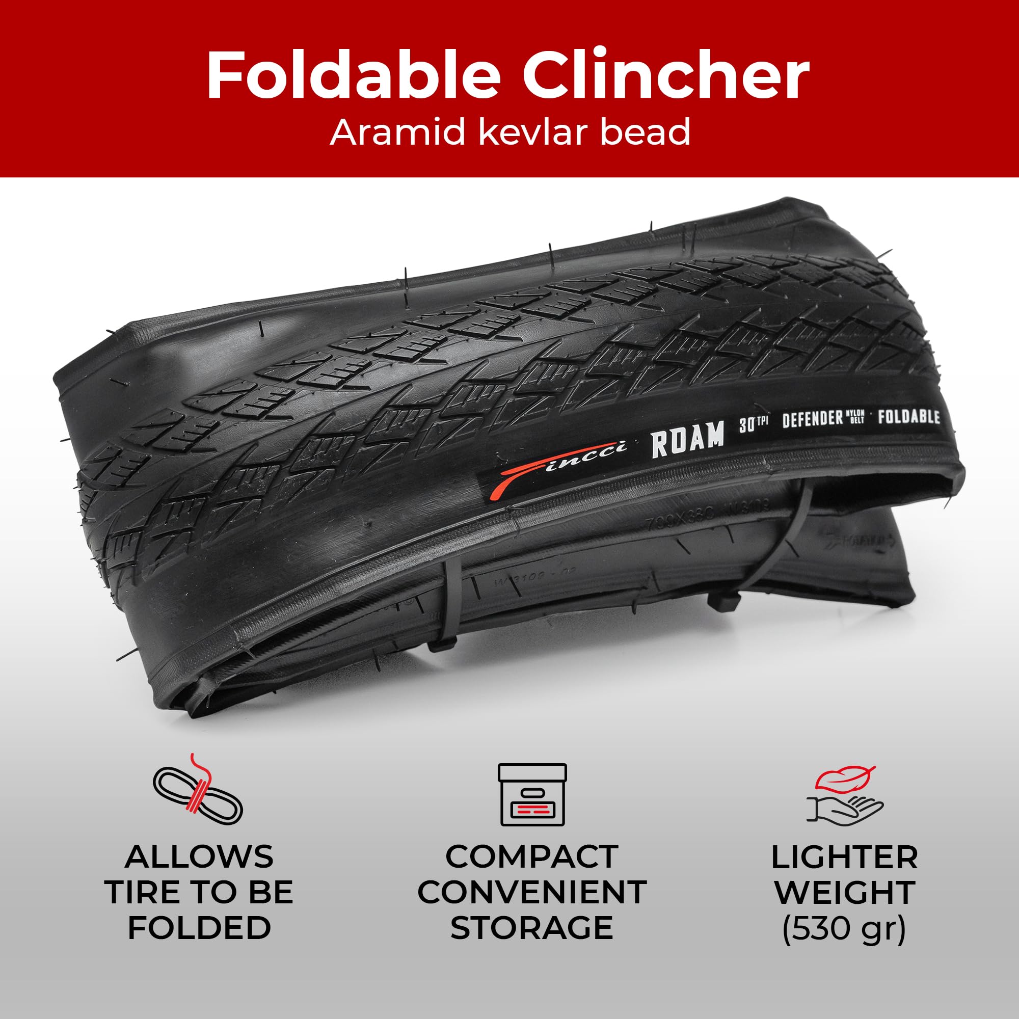 Fincci Roam Pair 700X38C Bike Tire Foldable 40-622 With 1Mm Antipuncture Protection For Electric Road Mountain Mtb Hybrid Bike B