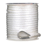 Attwood 11724-1 Solid Braid Multifilament Polypropylene Anchor Line With Thimble 3/8-Inch X 100-Feet, White