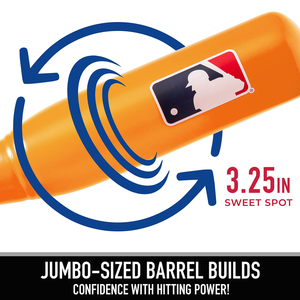 Franklin Sports Mlb Jumbo Kids Plastic Baseball Bat - Backyard Baseball Bat With Large Barrel For Kids + Toddlers - Kids Fat Pla