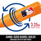 Franklin Sports Mlb Jumbo Kids Plastic Baseball Bat - Backyard Baseball Bat With Large Barrel For Kids + Toddlers - Kids Fat Pla