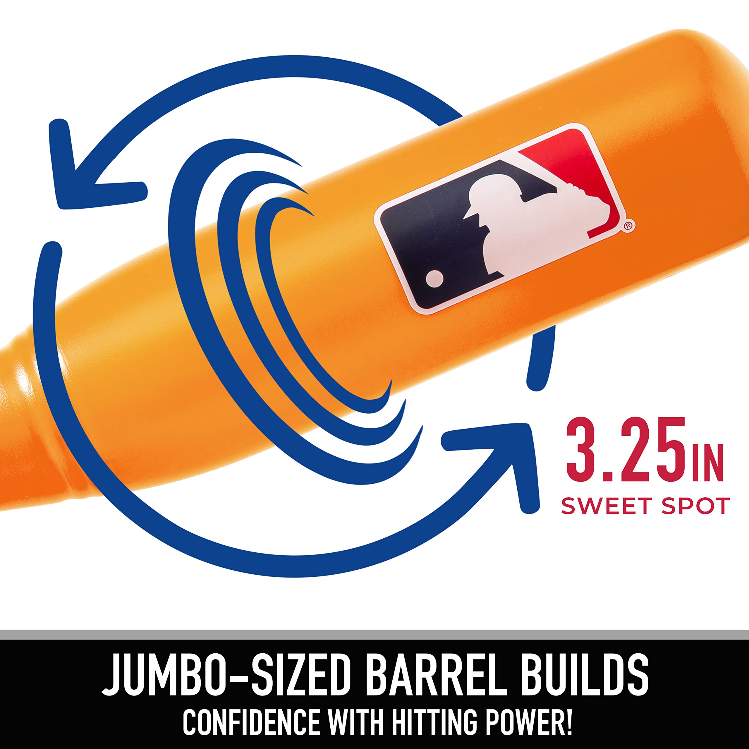 Franklin Sports Mlb Jumbo Kids Plastic Baseball Bat - Backyard Baseball Bat With Large Barrel For Kids + Toddlers - Kids Fat Pla