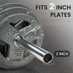 Fitvids Olympic 2-Inch Barbell Bar for Weightlifting and Powerlifting - 700 Pound Capacity - 6-Foot - Silver