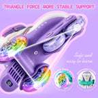 Sulifeel Rainbow Unicorn 4 Size Adjustable Light Up Toddler Roller Skates For Girls And Boys For Kids Purple