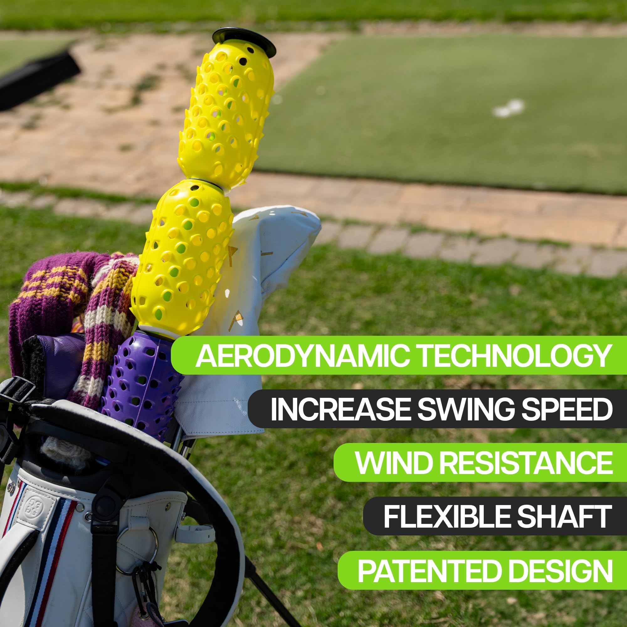 Aero-Swing Aero-Whip Driver Size Golf Swing Warm Up, Tempo Trainer, And Swing Speed Aid, Practice Equipment Tools Kit For Adults