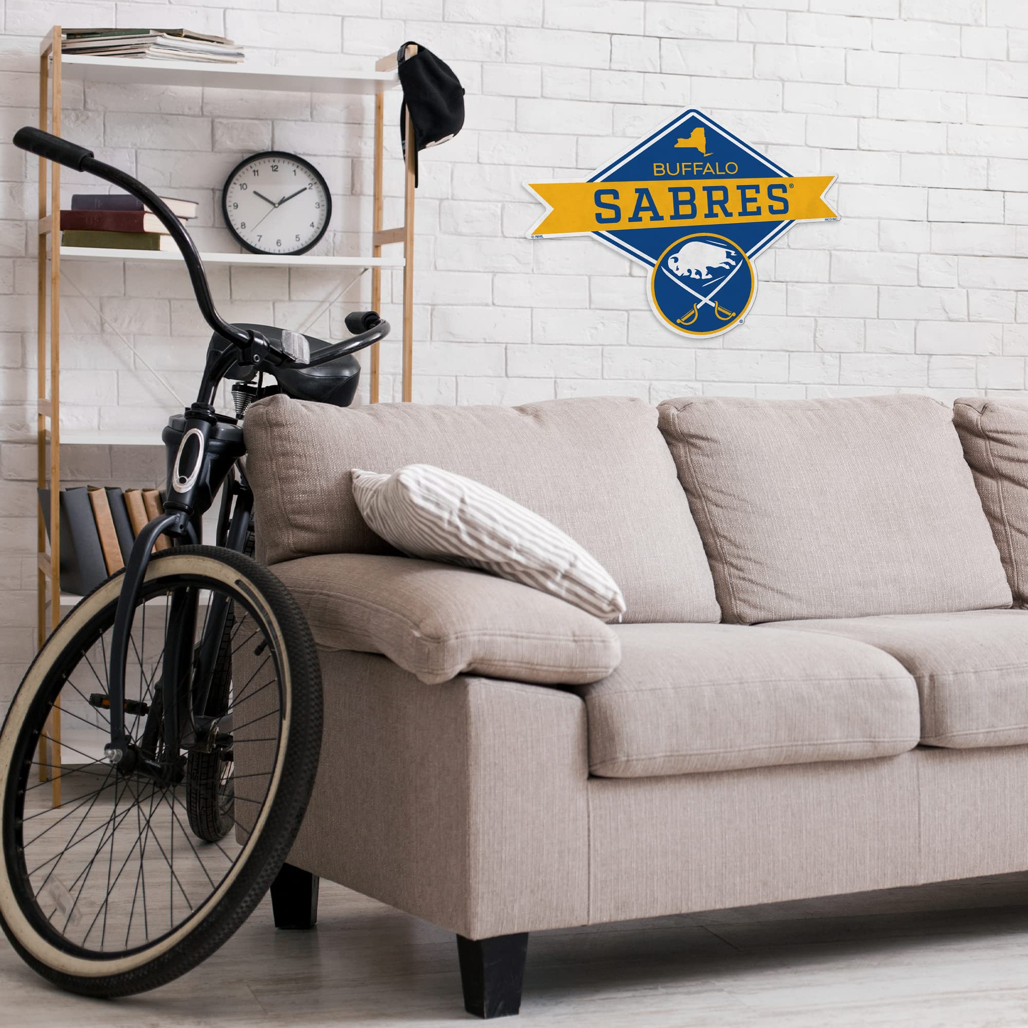 Rico Industries Nhl Buffalo Sabres Diamond Shape Cut Pennant - Home And Living Room D  Cor - Soft Felt Ez To Hang, 18X0.10X18