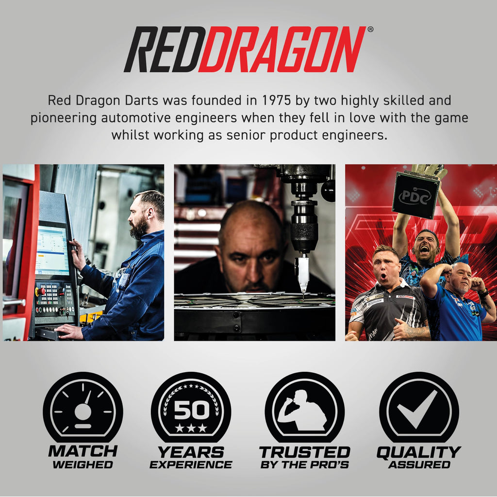 Red Dragon Peter Wright Snakebite 3: 26G Tungsten Darts Set With Flights And Stems