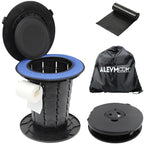 Alevmoom Retractable Portable Toilet With Cushion - 330Lbs Capacity 13.7 Height Adjustable Camping Toilet Foldable Travel Toilet