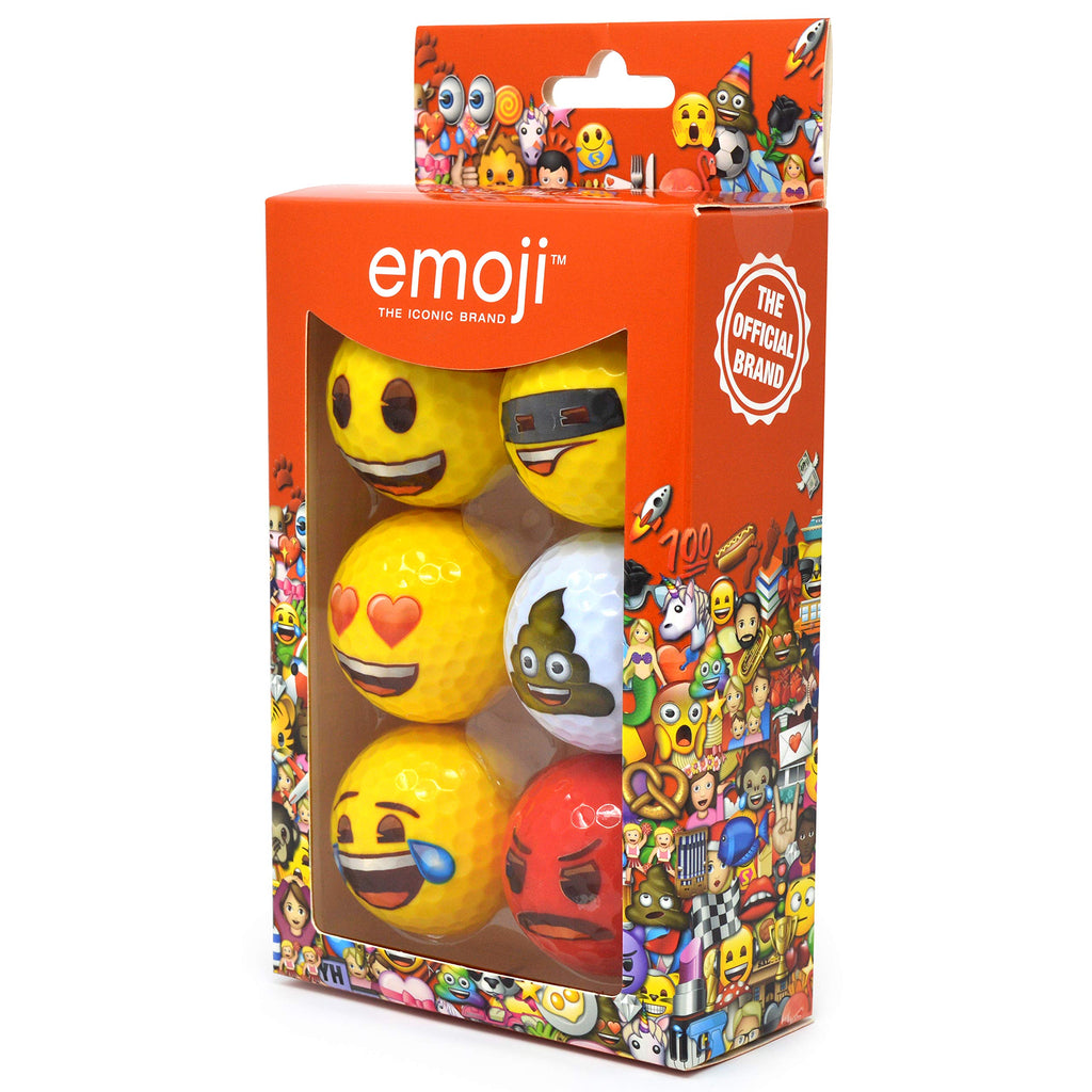 Emoji Official Novelty Fun Golf Balls - 6 Pack