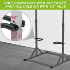 Seleware Solid Dip Bar Attachment For 2'' X 2'' With 1/2'' Hole Power Cage Squat Rack, Set Of 2 Dip Bar Multi-Grip Handles For S
