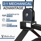 Storeyourboard Kayak And Canoe Ceiling Pulley System, Garage Mount Storage Hoist, Heavy Duty Holds 150 Lbs, Indoor Hanging Organ