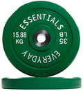 Balancefrom Color Coded Olympic Bumper Plate Weight Plate With Steel Hub, 35Lb Pair
