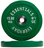 Balancefrom Color Coded Olympic Bumper Plate Weight Plate With Steel Hub, 35Lb Pair