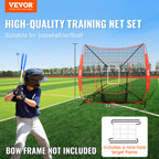 Vevor 7X7 Ft Baseball Softball Practice Net, Portable Baseball Training Net For Hitting Batting Catching Pitching, Backstop Base