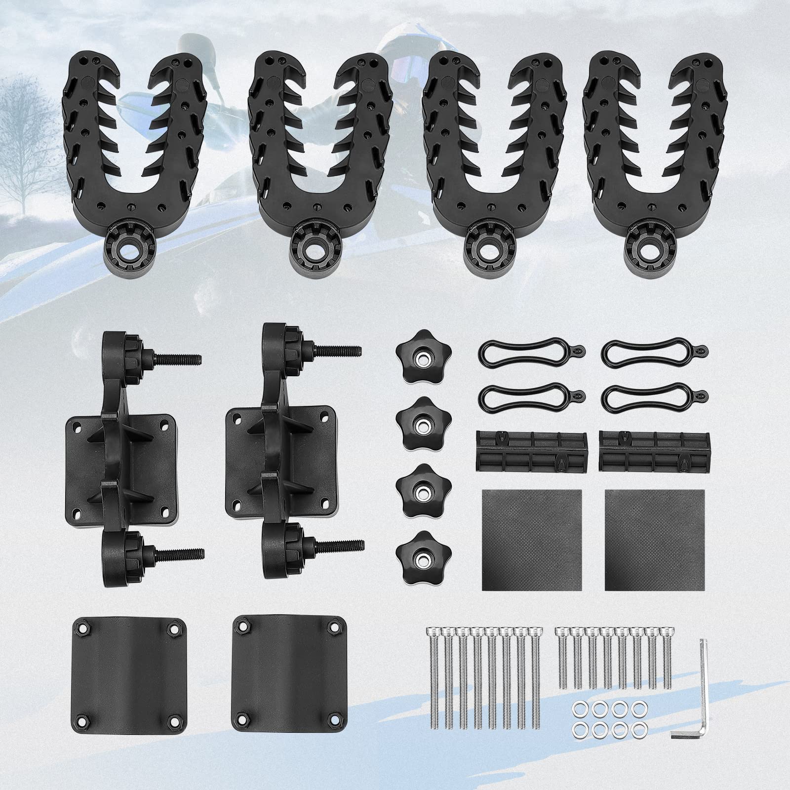 Kemimoto Double Tool Holder For Atv, Tool Mount For Atv, Bow Rack Tool Grips With Rubber Straps Compatible With Hunting Bike Mob