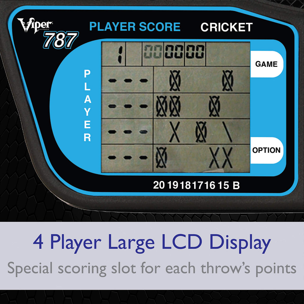 Viper 787 Electronic Dartboard, Ultra Thin Spider For Increased Scoring Area, Free Floating Segments, Locking Segment Holes For