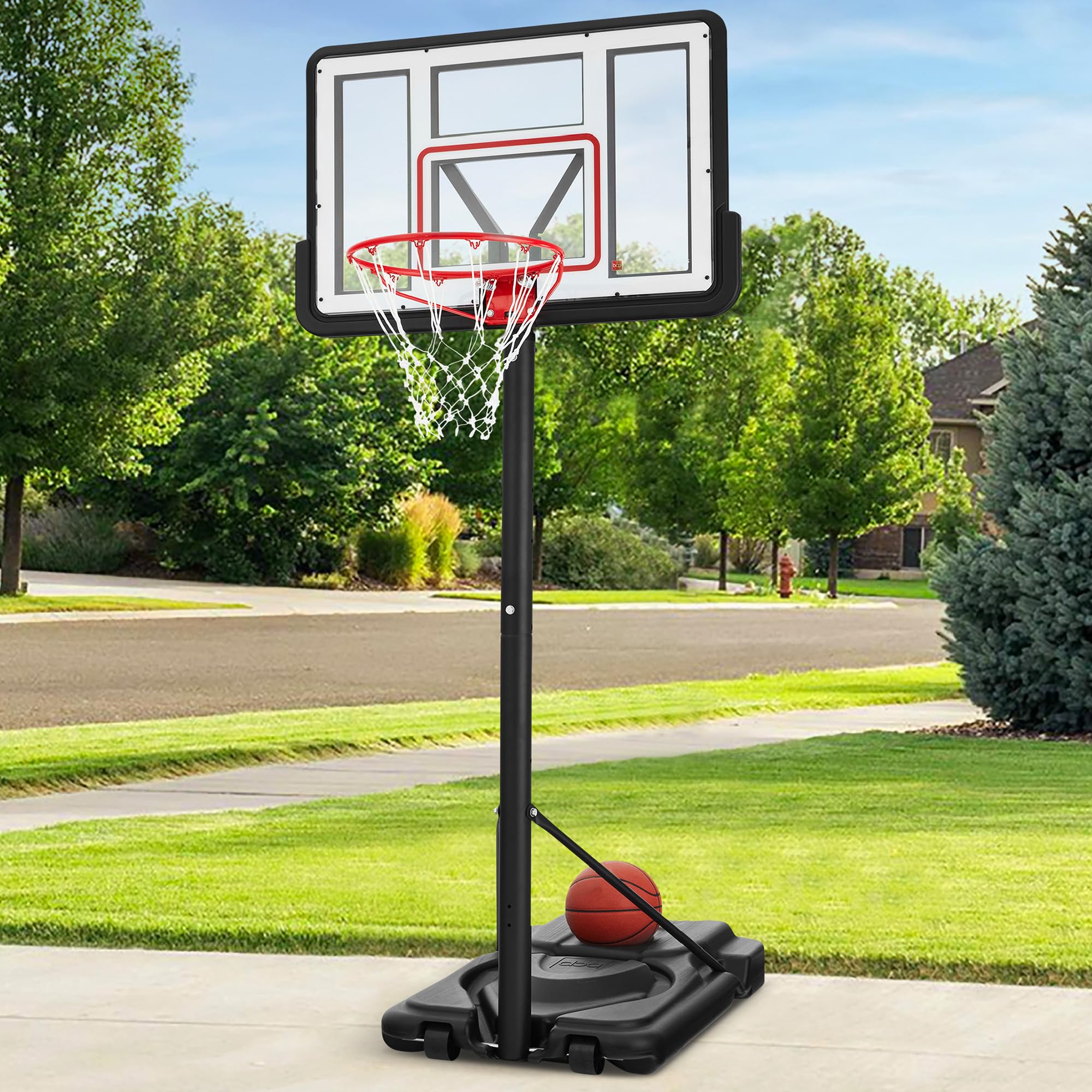 Best Choice Products 10ft Regulation-Size Basketball Hoop, 7.5-10ft Height Adjustable Outdoor Portable Goal System w/Shock Absor