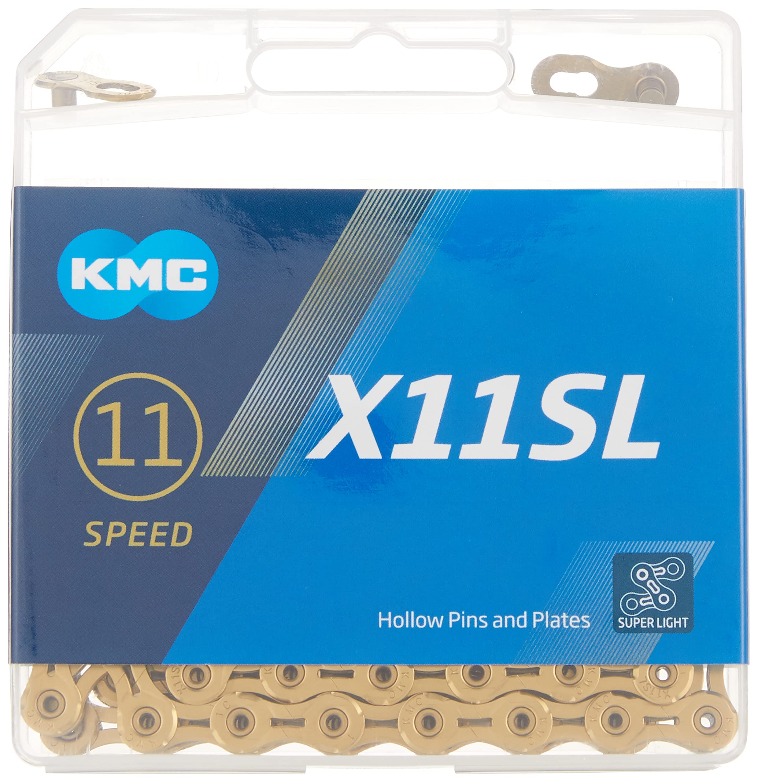 Kmc X11 Chain 11-Speed, Sl-Series Gold, Mountain Bike/Road/Gravel 11 Speed Chain: Shimano, Sram, Campagnolo Compatible. Missing 