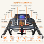 Ksports Foldable 16.5 Inch Cardio Fitness Portable Treadmill With Bluetooth Connectivity, Lcd Display, And Tracking Apps For Hom